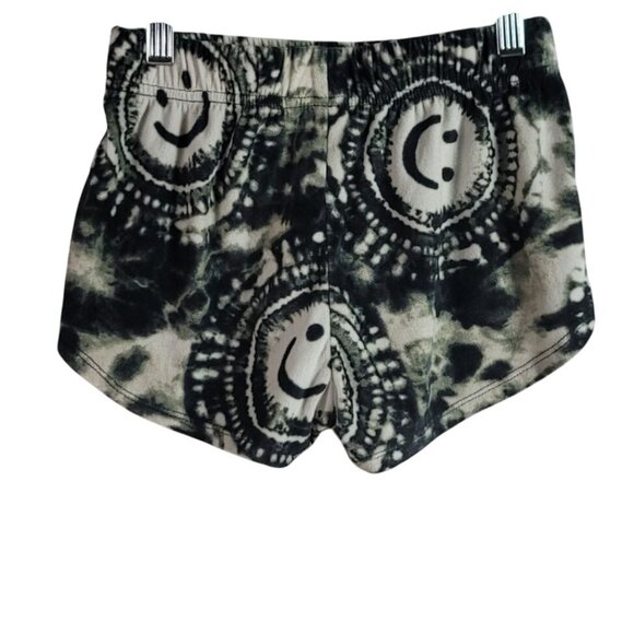 Justice Pajama Set Black White Small Long Sleeve Top PullOn Shorts TieDye Smiley - Picture 9 of 10
